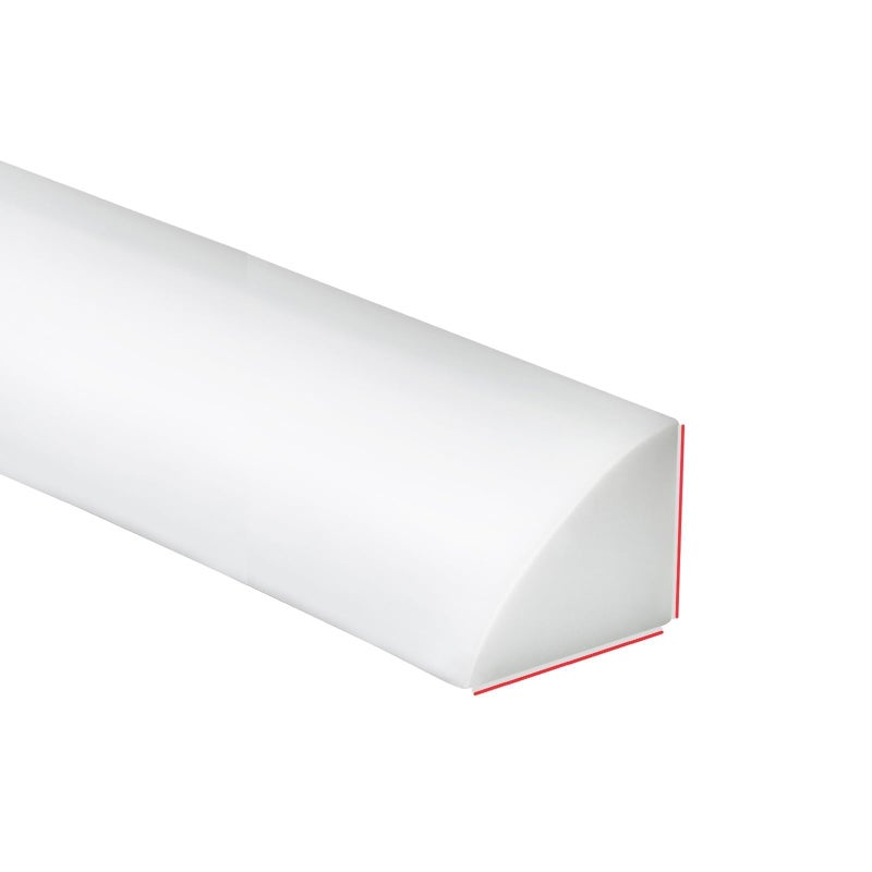 Duzzy 158 Inch Flexible Quarter Round Molding, Peel and Stick Silicone Rubber Trim Suitable for Shower Pans Gap and the Base of Staircase - Image 1